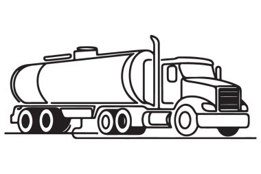 Yakıt Kamyonu Silüet Hattı Sanat Taşıma ve Teslimat Servisi