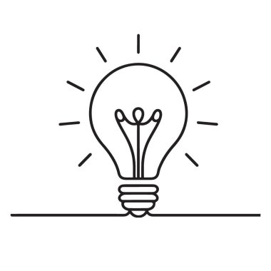 Parlak Fikir Ampul Vektörü İllüstrasyon Yenilik ve Yaratıcılığı Sembolize Ediyor