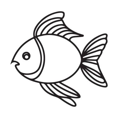 Japon Balığı Çizimi Basit Bir Balık Silueti Klip Sanatı Tasarımı