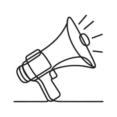 Önemli Duyurular ve Tanıtımlar için Yüksek Sesli Megafon Vektör İllüstrasyonu