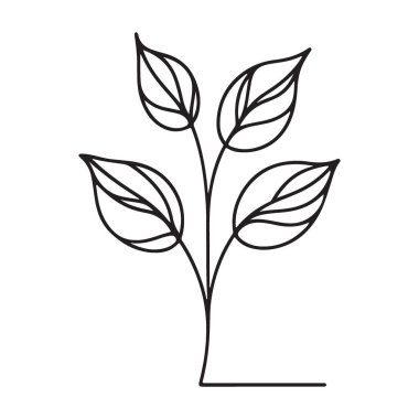 Doğal ve Organik Tasarımlar için Yaprak Çizgisi Sanatı ile Narin Şube