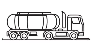 Lojistik İşletmeleri için Tanker Kamyonu Siluet Vektör İllüstrasyon Tasarımı