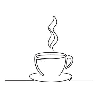 Buhar vektörü çizim çizimi olan kahve fincanı