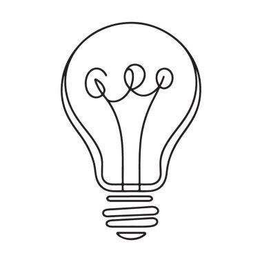 Ampul sürekli çizgi halinde bir yenilik ve fikir vektörü çiziyor
