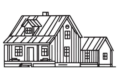 Ev vektörü tasarımı mimari plan veya ev illüstrasyonu