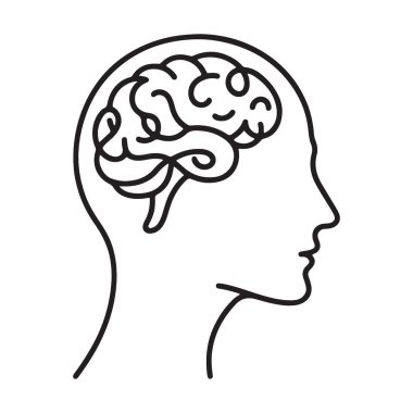 Minimalist İnsan Beyni Kafanın İçi Sanat Tasarımı