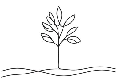 Ekolojik Kavram Tasarımları için Basit Ağaç Çizgisi Resim Çizimi
