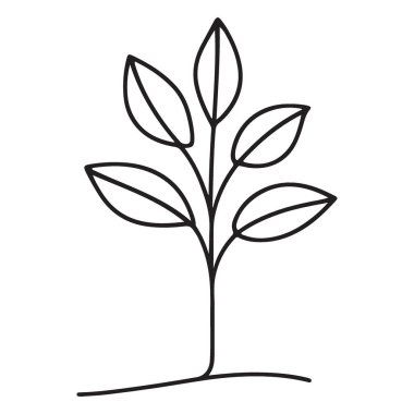 Büyüme kavramı için basit bitki çizgisi çizimi