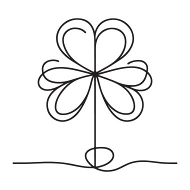 Minimalist Üç Yaprak Yontucu İllüstrasyon Zarif Şans Cazibesi Tasarımı