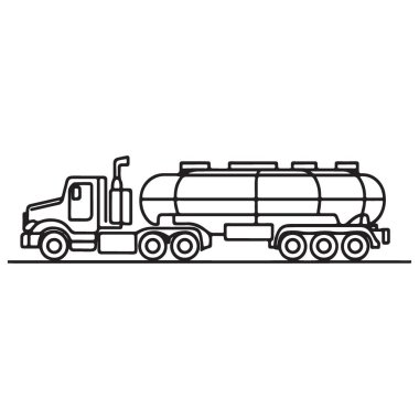 Bir Tanker Kamyonunun Yakıt Taşımacılığı Silüet Vektör ResmiComment