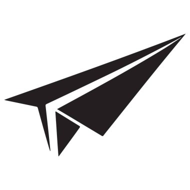 Basit Kağıt Uçak Silueti Vektör Resmetme Grafik Tasarımı