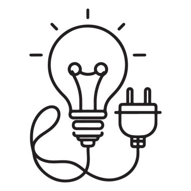 Ampul silueti sürekli çizim vektör illüstrasyonunu tıpla