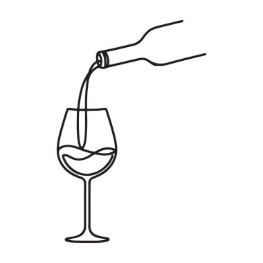 İçki Tasarımı İçin Şarap Dökümü Cam Vektör İllüstrasyonu