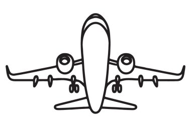 Uçak vektör illüstrasyon ulaşım sembolü havacılık seyahat kavramı tasarımı