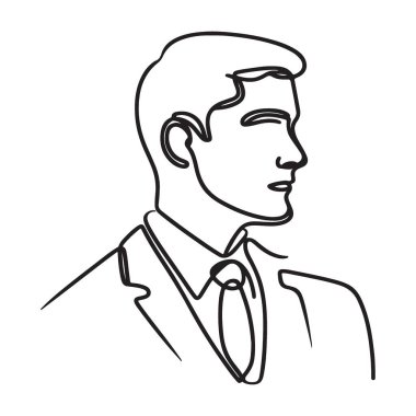 Takım elbise vektör illüstrasyonunda siluet portresi adam profesyonel tasarım