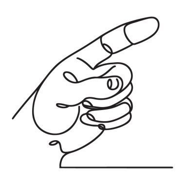 Parmak El Çizilmiş Çizgi Resim Vektörü Şablonu Gösteriliyor