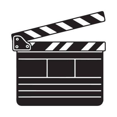 Film yapımı için film alkış tahtası vektör illüstrasyonunun silüeti