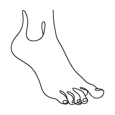 Çıplak Ayak Süreklilik Çizgisi Minimalist Sanatsal Vektör Sanatı