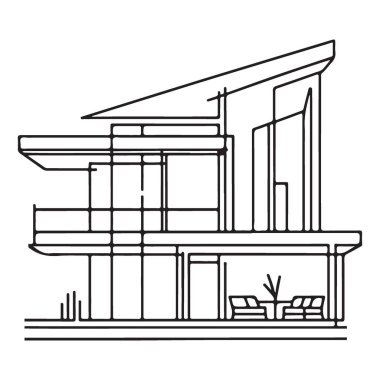Modern Ev Mimarisi Çizimi Konut Planı Çizimi Çizimi