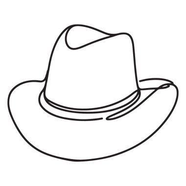 Batı Moda ve Tarzı için Seçkin Kovboy Şapka Vektörü İllüstrasyonu