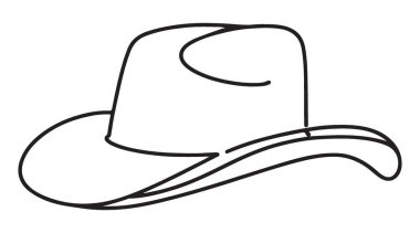 Batı Tema Tasarımı Projeleri için Klasik Kovboy Şapka Vektörü İllüstrasyonu