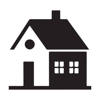 Ev Silueti Sembolü Büyük Ev Yapımı Vektör Tasarımı Simgesi