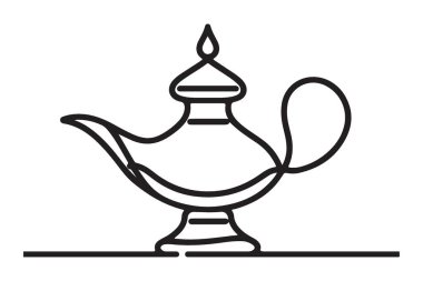 Cin Lambası Çizim Sanatı Minimalist Vektör İllüstrasyonu