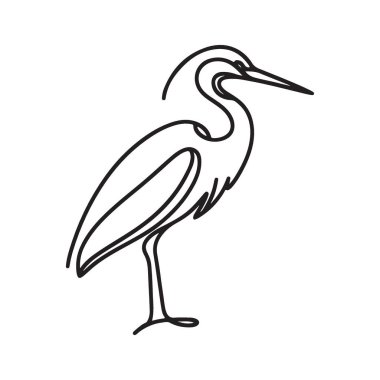 Balıkçıl Kuşun Silueti Zarif Vektör Grafik ResimleriName