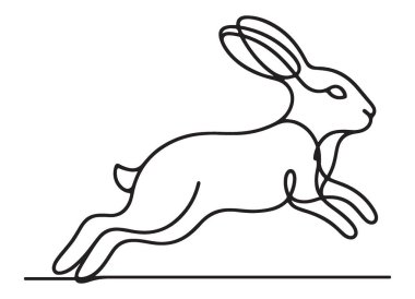 Paskalya Baharı ve Neşeli Tasarımlar için Tavşan Silueti Vektör İllüstrasyonu