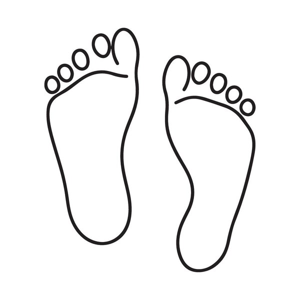Barefoot Footprints Outline Vector Graphic for Design and Projects