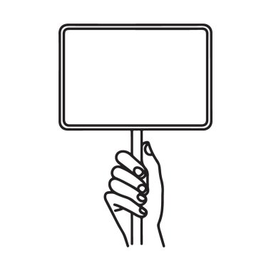 Boş İmza Elle Tutma Protesto Afişi İletiler için İllüstrasyon