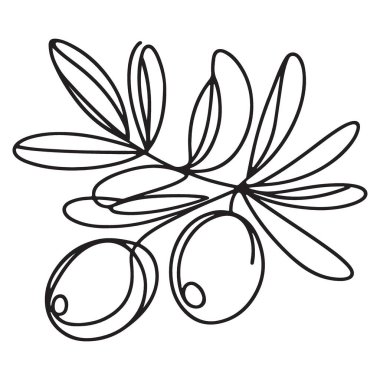 Meyve Barış ve Zafer Sembollü Zeytin Şubesi İllüstrasyonu