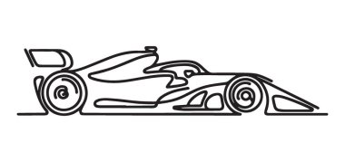 Dinamik Formül Bir Yarış Arabası Bir Çizgi Vektör İllüstrasyonu