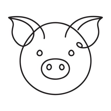 Şirin Domuz Yüzlü Çizim Vektörü Sanat Domuzu Çizimi