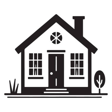 Siluet Ev Resimleri Emlak Vektörü Basit Ev ResmiComment