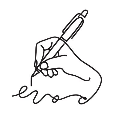 Pen Illustration Minimalist Çizgi Tasarımı ile El Yazımı
