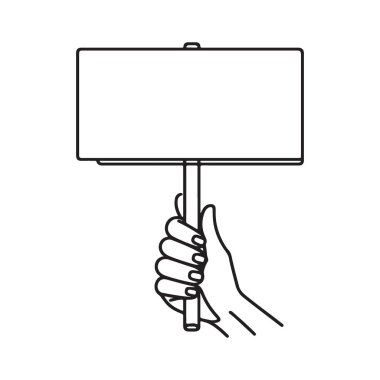 Basit Çizimler Boş Elle Tutma Eylemcilik için Boş Protesto İmza Silüeti