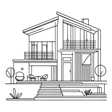 Peyzaj Elementleri ile Çarpıcı Çağdaş Ev Dış Tasarımı