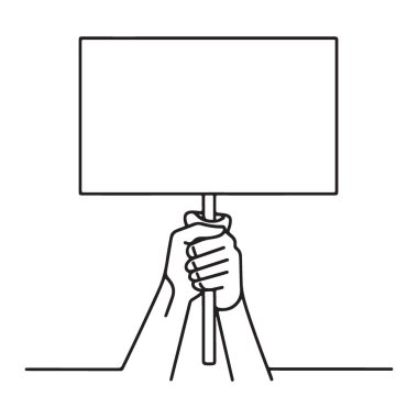 El ele tutuşmanın kesintisiz çizgisi Boş Protesto İşareti