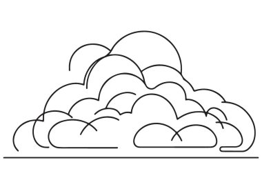 Bulut Silüeti Vektör İllüstrasyonu, Meteoroloji ve Hava Durumu Elementleri