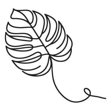 Tek Canavar Deliciosa Yaprak Devamlı Çizgi Çizimi