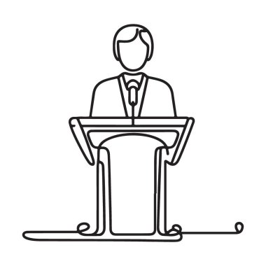 Siluet Sözcüsü Sanat Konuşması Podyum Vektörü