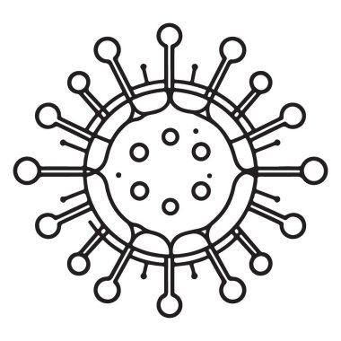 Tıbbi Tasarım için Coronavirus Silueti Resimlendirme Vektörü Simgesi