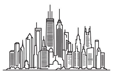 Modern Şehir Planı Skyline Silueti Şehir Mimarisi Tasarımı
