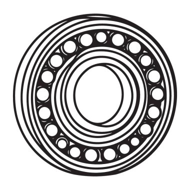 Teknik Yuvarlanan Taşıyıcı Siluet Makine Mühendisliği Çizimi