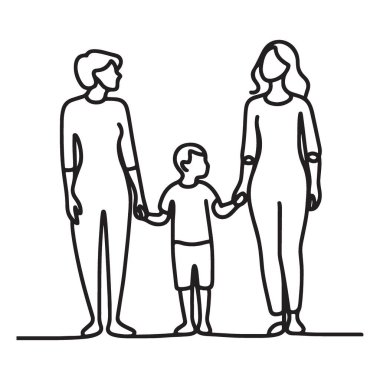 Çocuklarıyla birlikte lezbiyen bir çiftin silueti.