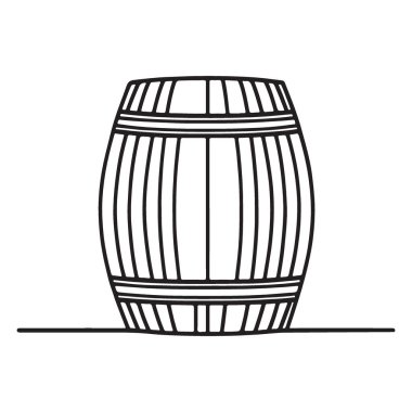 Minimalist Tek Çizgili Geleneksel Varil Siluet Vektör Sanatı