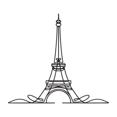 Minimalist Eyfel Kulesi Yaratıcı Tasarımlar için Silüet Çizimi