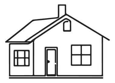 Devamlı Çizgi Çizme Biçiminde Basit Ev Vektörü ResimleriName