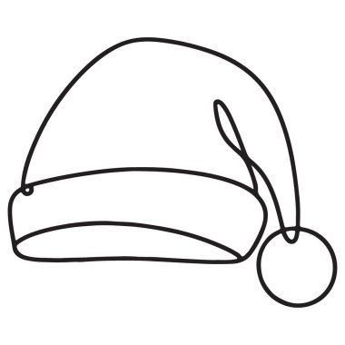 Noel Baba Şapkası Çizim Vektörü Şenlikli Noel Tasarımı